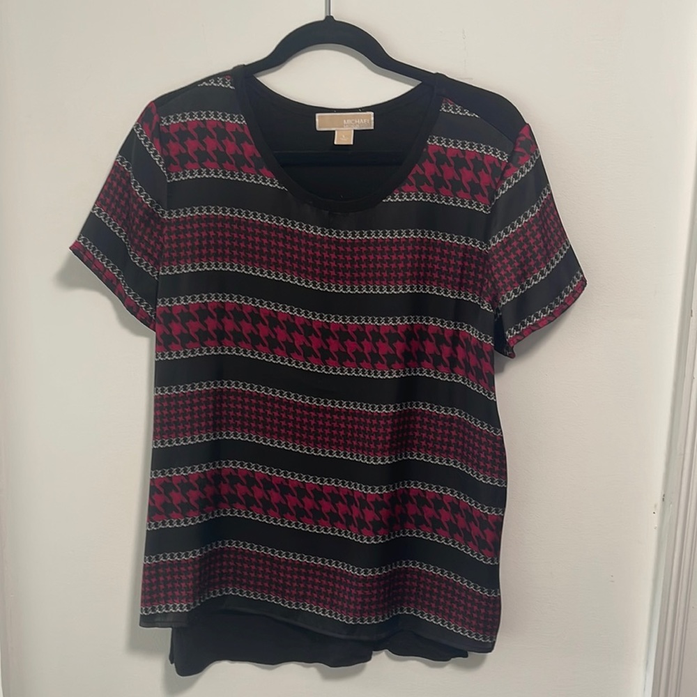 🖤❤️🖤 Red & Black Patterned MICHAEL Michael Kors Women’s Top 🖤❤️🖤